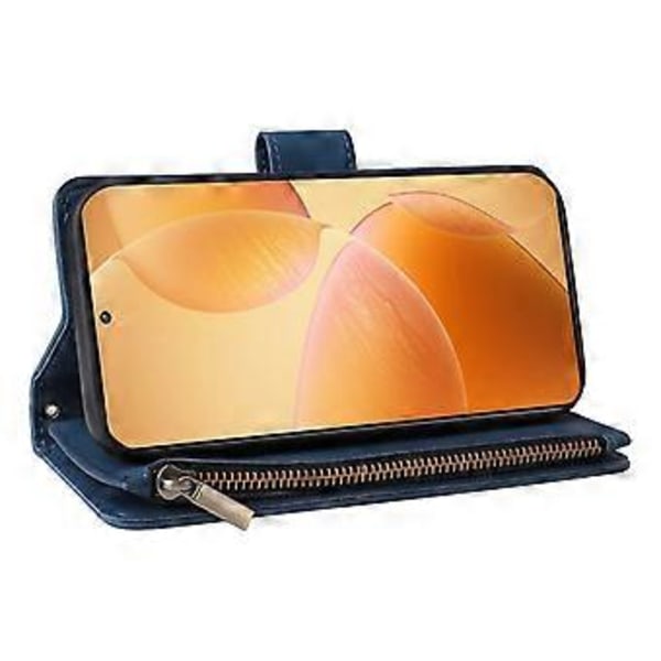 Til Xiaomi 14T Pro Etui Lynlås Pung Flere Kortpladser Læder Telefon Cover (Style E)