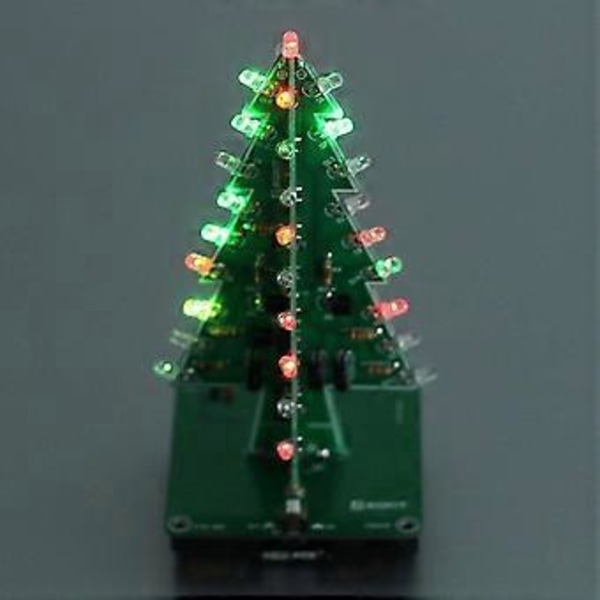 LED Julgranssats Färgglad 3D Julgran LED Kretsdelar med Blinkande Elektronisk DIY-Sats Semestergåva