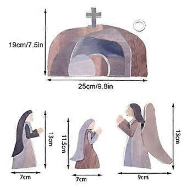Pääsiäiskohtaus Puinen Koriste Puinen Jeesus Seimi Kristus Patsas Koriste