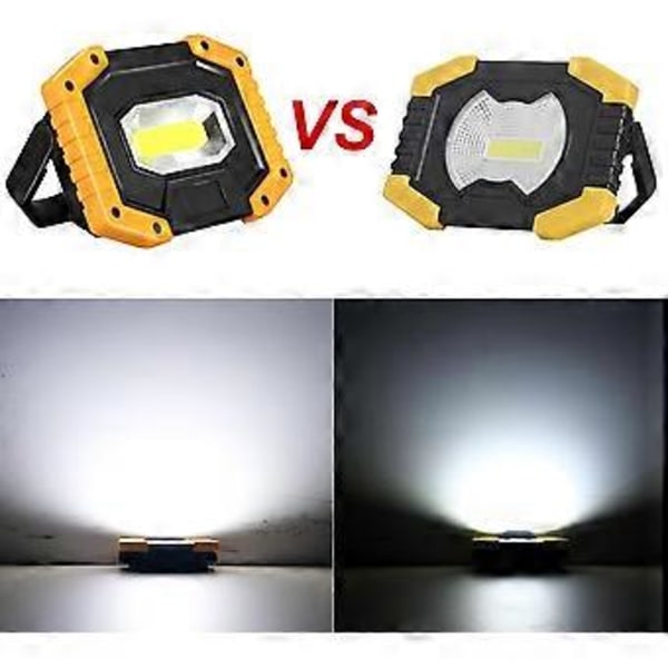 Genopladelig 30W LED Projektør 2000LM Arbejdslampe med 4X 18650 Batteri 3 Tilstande Bærbar Lanterne USB LED Projektør til
