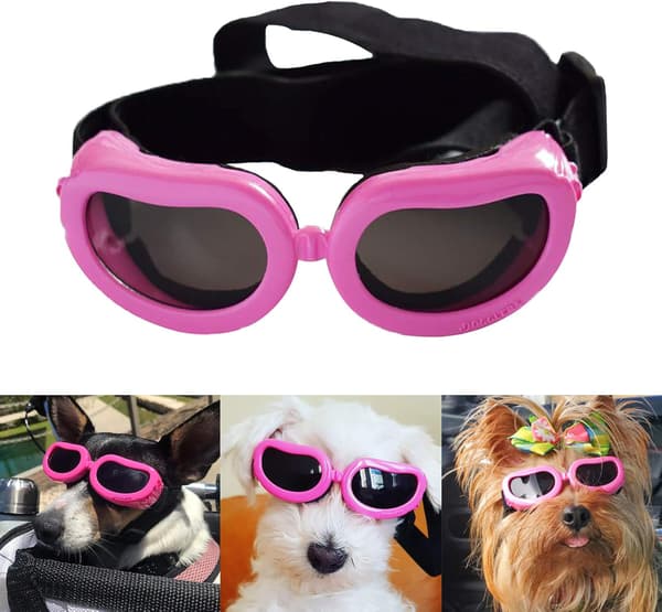 Hunde Goggles Anti-UV Hunde Solbriller, Kæledyr Goggles med Justerbar St