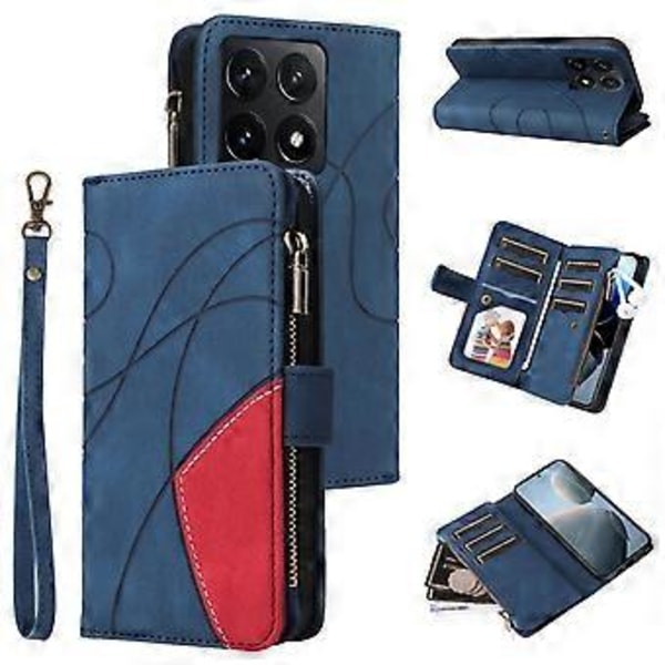 KT Multi-Function Series-5 Til Xiaomi 14T Etui Lynlås Pung Læder Telefon Cover Stativ (Style E)