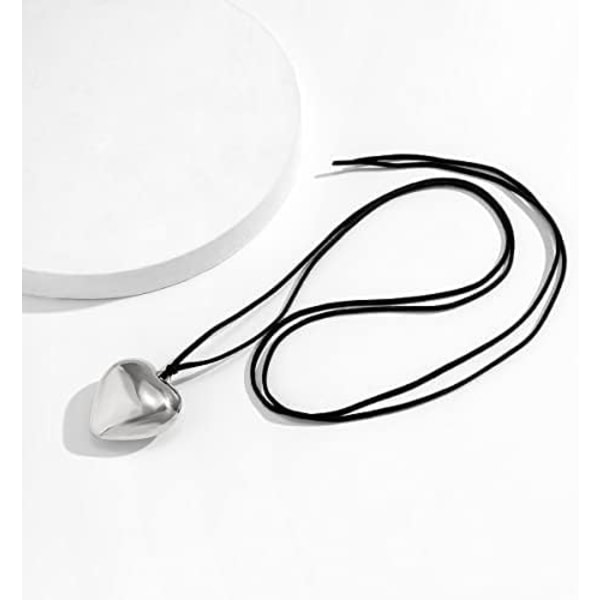 Puffy Heart Choker Halskæde - Stor Hjerte Vedhæng Justerbar Fløjlskæde Hjerte Halskæder til Kvinder Teenagere Piger Y2K Trendy