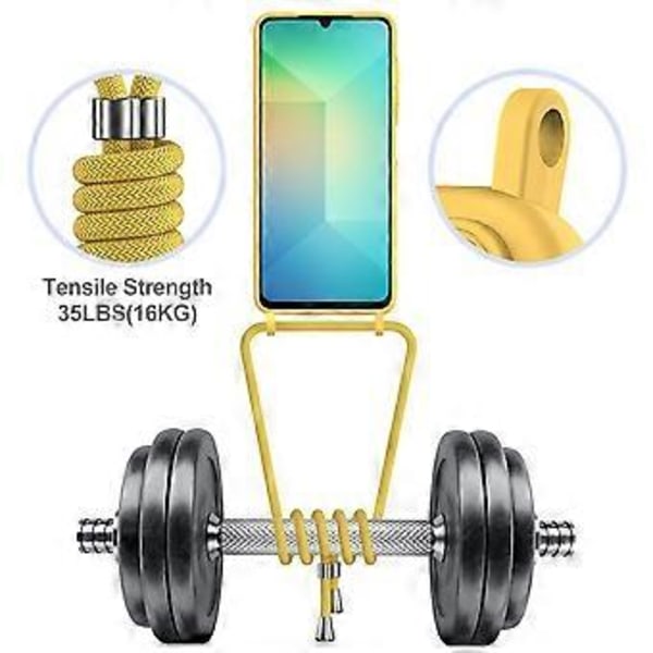 For Samsung Galaxy A06 Deksel Flytende Silikon Kortholder Telefon Bakdeksel med Lanyard (Stil D)