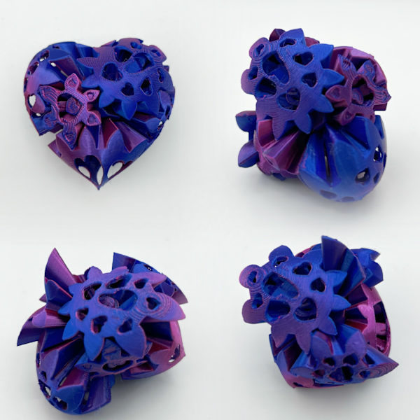 3D Printet Gear Ball Spin Ball Printet Skelet Gear Ball Kærlighed Stressaflastende Legetøj Fingertip Legetøj