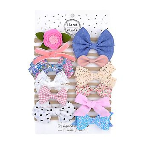 12 stk Hårtilbehør Søte Sløyfebånd Komfortable Vakre Hårbånd Til Bursdag Baby Shower Babygave Jul Og Hverdag Type 1  Stil GG