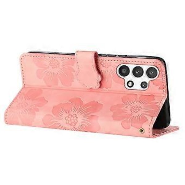 Til Samsung Galaxy A32 5G/M32 5G PU Læder Wallet Cover Blomster Prægning Telefon Cover med Støttefod (Style C)