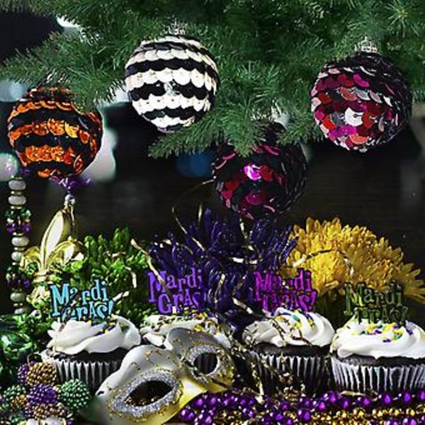 Värikkäät Vaaka-Käämitty Pallot Ripustettavat Koristeet Mardi Gras Sekvenssit Pallot Koristeet 1.5 Tuuman Ripustettava Pallo A