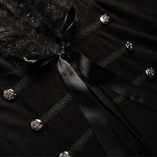 Halloween Kappe til Mænd og Kvinder i Uld - Retro Ensfarvet Steampunk Kappe (Sort)