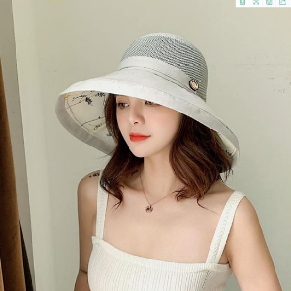 Dame Mesh Solhatte Sommer UV Beskyttelse Bred Skygge Strand.
