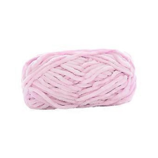 Kraftig Garn Håndstrikning 80M DIY Tube Kæmpe Garn Hækling Vægt Garn Håndstrik Garn til Tæppe Håndværk Halstørklæde Trøjer Pude (Lys Pink)