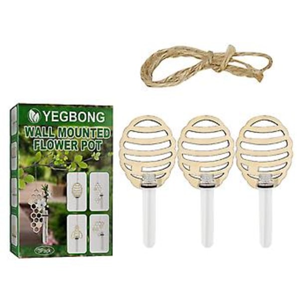 Väggmonterad Blomvas Glas Hydroponisk Planteringsbehållare Heminredning (B)