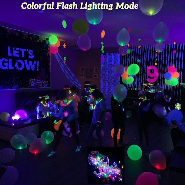 LED-ballonglampor, Mini Round LED-ballongljus 60 stycken, LED B