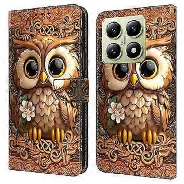 Skal för Xiaomi 14T Mönstertryckt Skyddande Fodral TPU+PU Läder Flip Telefonfodral (Stil I)
