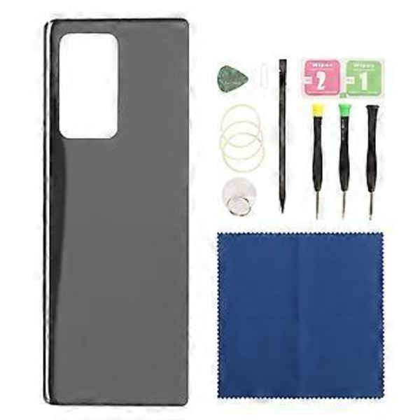 Bagglas Udskiftning Telefon Bagside Hus Dør med Forudinstalleret Tape til Galaxy Z Fold 2 SM F916 5G Sort