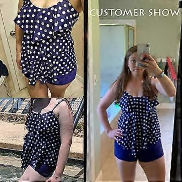 Tankini-badedragter til kvinder, lagdelt flæse-tankinitop med drengehorts, todelt badedragt (style1435)