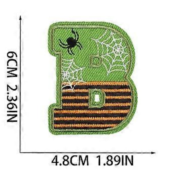 26 stk. Halloween-tema engelske bogstav broderi stofmærker computer broderi mærker kunst patch mærker bogstav broderi mærker