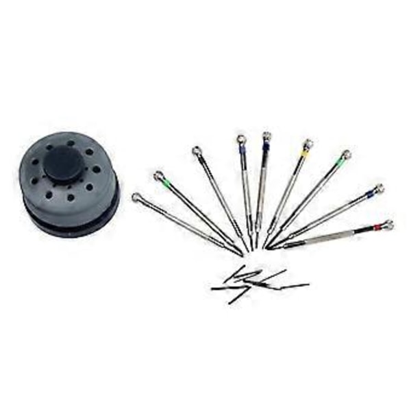 9-delad urmakarskruvmejselset med verktyg, 0,5 mm-2,5 mm