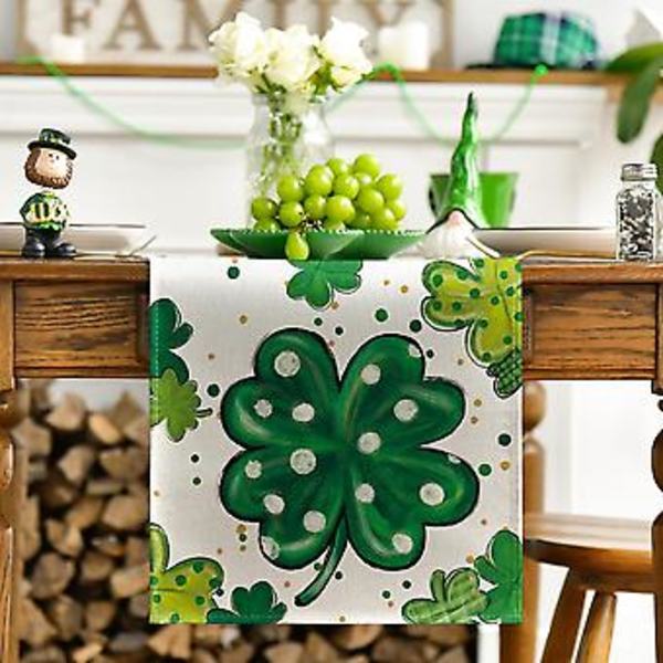 Artoid Mode Vesipensseli Shamrock Pyhän Patrickin Päivän Pöytäliina, Kausikevätloma Keittiön Ruokapöydän Koristelu Sisä- ja Ulkokäyttöön Kotijuhliin