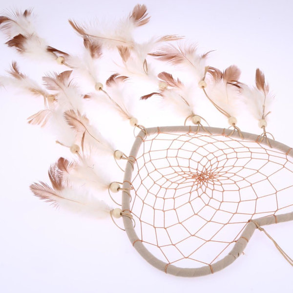 Net Dreamcatcher, Rattan, Hvid, Diameter: 13cm/5.12\", Størrelse: Lang
