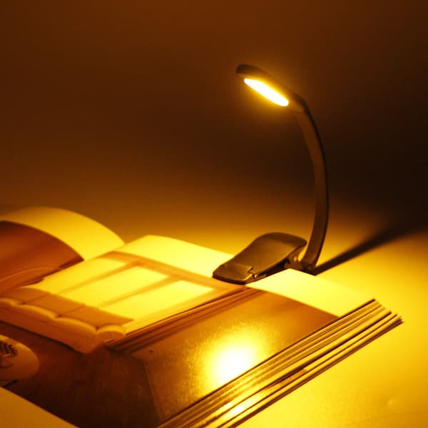 Lukuvalo, LED-lukuvalo USB-ladattava pidike lamppu, 360°