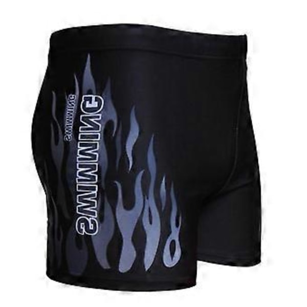 Badebukser med trykk, hurtigtørkende, flott søm, store størrelser, herrebukser for svømmebasseng (3XL grå)