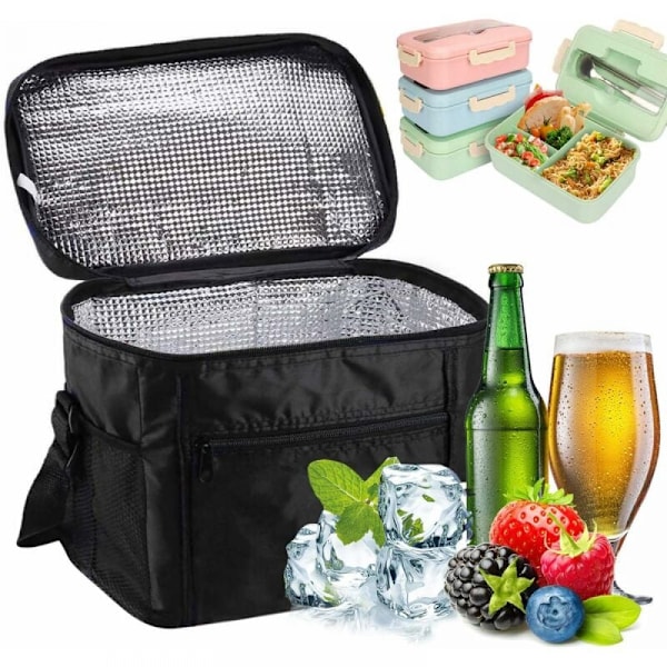 1PC Kylmälaukku, Musta, 10L Lounaslaukku, Lounas/Työ/Koulu/Ranta/Pic