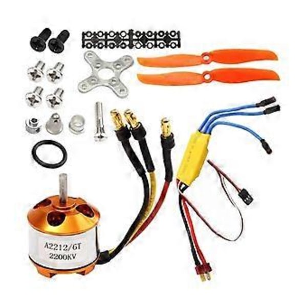 2212 2200KV Motor+30A ESC+6035 Propeller+Propellerskydd Elektrisk Motorsats för RC Flygplansmotor