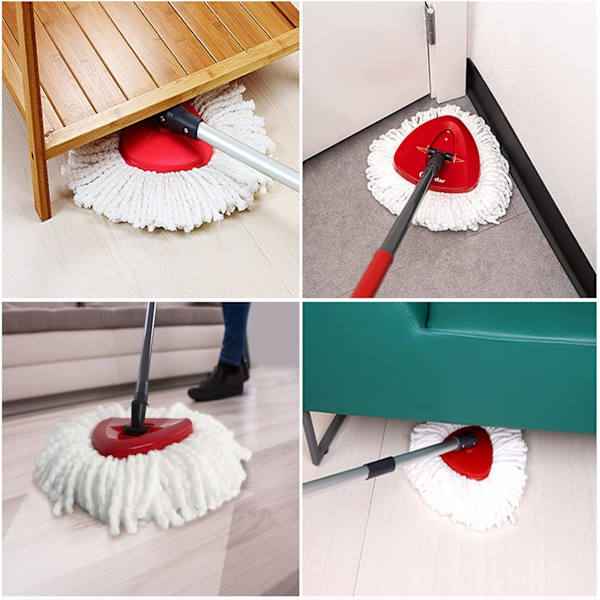2-pakning med utskiftbare moppehoder i mikrofiber, kompatibel med mopp