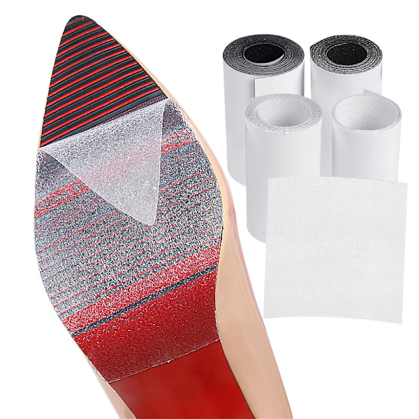 4 kpl PVC-pohjan suojaa itseliimautuvat naisten korkokengät läpinäkyvät 10cm*50cm musta, läpinäkyvä väri
