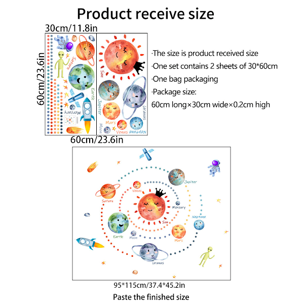 Planeettaseinätarrat Avaruuskoristeet Lastenhuoneeseen Avaruusseinätarrat Pojille Tyttöjen Huoneeseen Päiväkoti Luokkahuone Koulu Leikkihuoneen Seinäkoriste