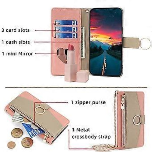 Til Xiaomi Redmi 10C 4G Etui Læder Makeup Telefon Cover Wallet Stand med Lang Rem()