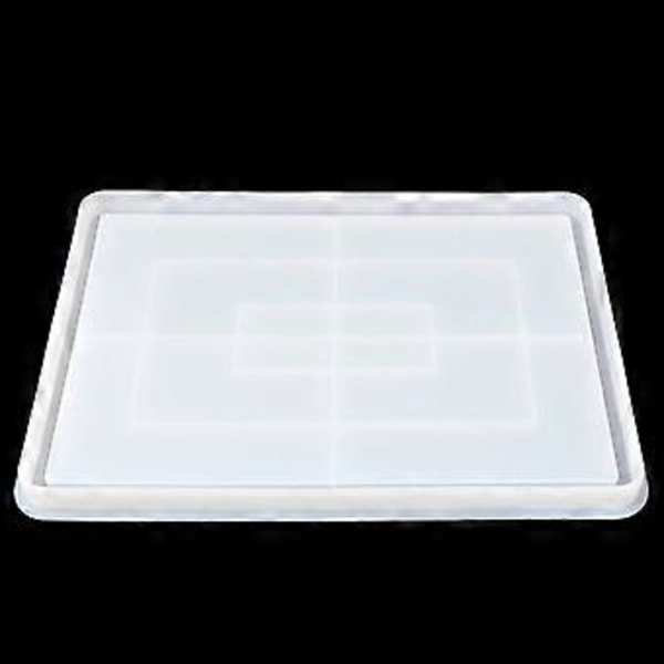 Rektangulär Bricka UV Kristall Epoxi Form Serveringsbricka Resin Silikonform DIY Hantverk Heminredning Gjutverktyg