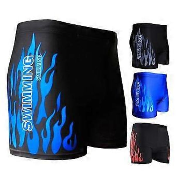 Badbyxor Tryck Snabbtorkande Bra Sömmar Plus Storlek Herr Badbyxor för Pool (4XL svart)