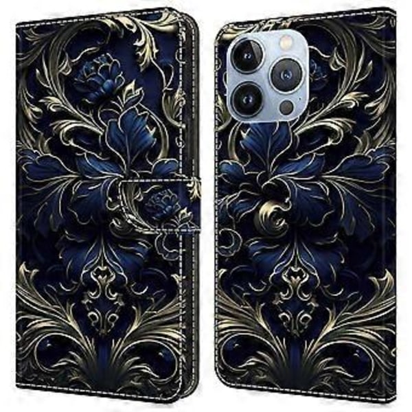 Til iPhone 16 Pro Max Cover PU Læder Wallet Flip Cover med Støttefunktion (Style A)
