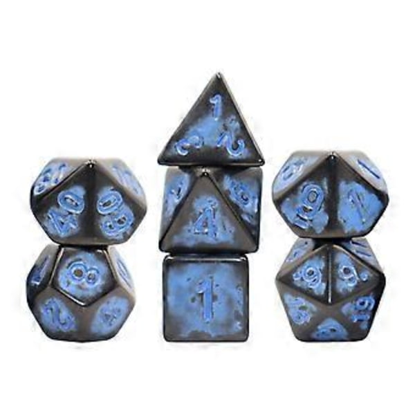 7x Monitahokasnoppasarja Juhlapalvelut Juhlapeli Nopat D4~D20 Kortille (Sininen)