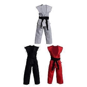 1:12 Skala Actionfigurer Samurai Kimono Sæt Tilbehør Blød Model Kostume (grå)
