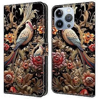 For iPhone 16 Pro Max Deksel PU Lær Lommebok Flip Cover med Ståfunksjon (Stil D)