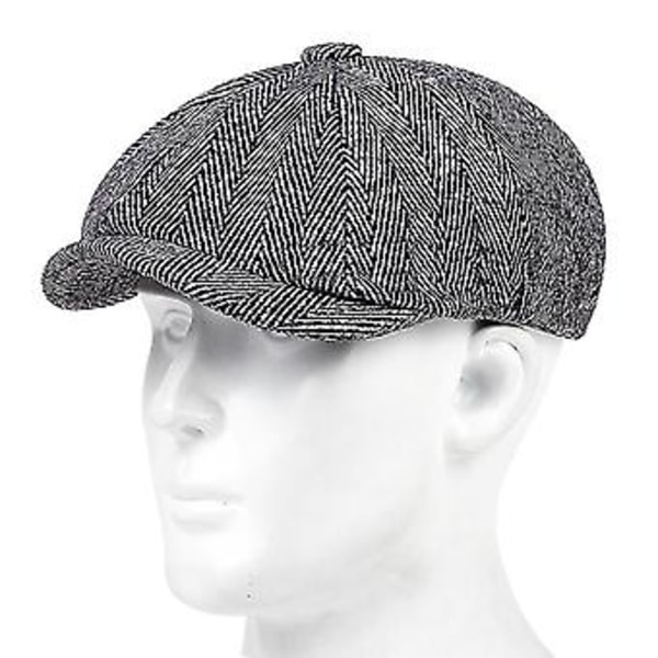 Nye Herre Casual Newsboy Kasketter Retro Berrêts Mode All-match Casual Hatte Unisex All-match Ottekantede Hatte ( )