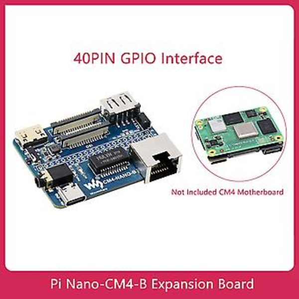 Udvidelseskort til Raspberry Nano-CM4-B til Compute Module 4 Lite / EMMC Bundplade 40Pin GPIO