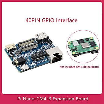 Utbyggnadskort för Raspberry Nano-CM4-B för Compute Module 4 Lite / EMMC Bottenplatta 40Pin GPIO