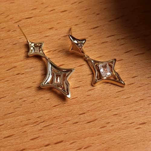 Stjerne Drop Dingleøredobber for kvinner Trendy Unik Glitrende Rhinestone Stud Mote Smykker Gave