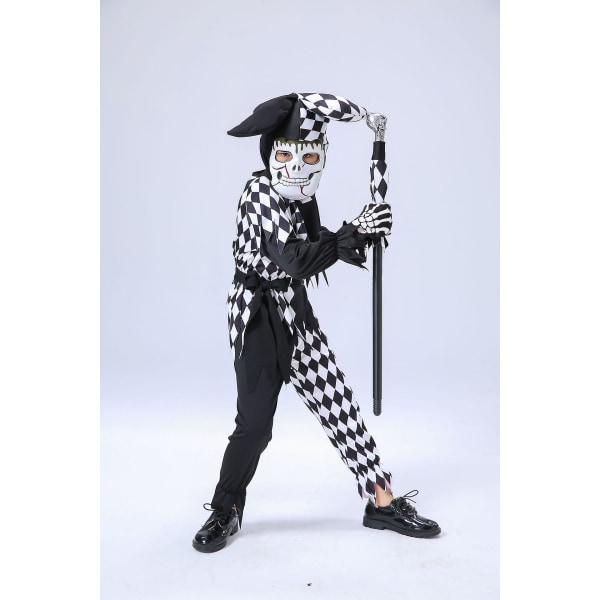 Uhyggelig Skelet Cosplay Kåbe Kostume Halloween Cosplay Scene Spøgelses Performance Kostume.110cm.