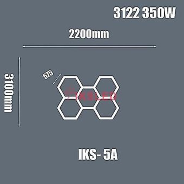 Hunajakenno LED-valot 6500K Työpajan Kuntosalin Detaljoinnin Kaupan Hexagrid-järjestelmään Liitä Autojen Korjaukseen LED-työpaja (IKS-5A)