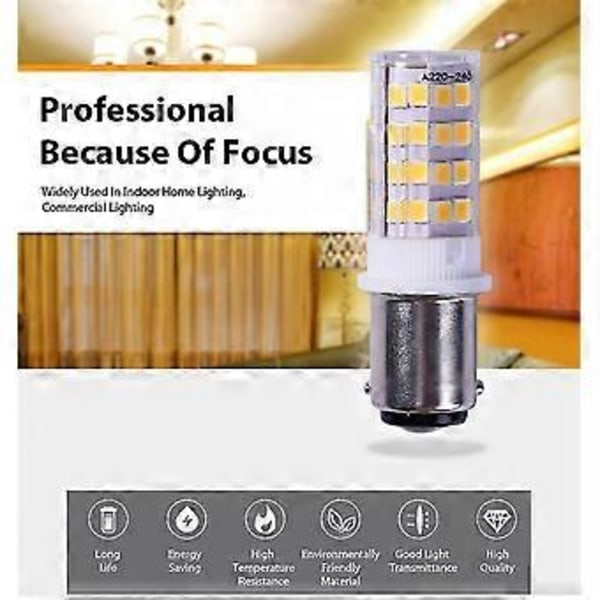 2 stk. Ba15d LED Lys Pære Dobbel Kontakt Smd2835 220v 51leds Super Sterk For Symaskin Pfaff