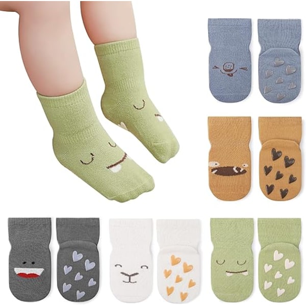 12-36 Months Socks 5 Pairs Boys Non Slip Grip Socks Kids Girls Co