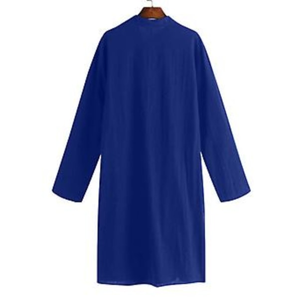 Miesten pitkähihainen paita napillinen kaulus Miesten pitkät aamutakit Rennot miesten perinteiset paidat Ulkoilutarvikkeet (3XL Musta)