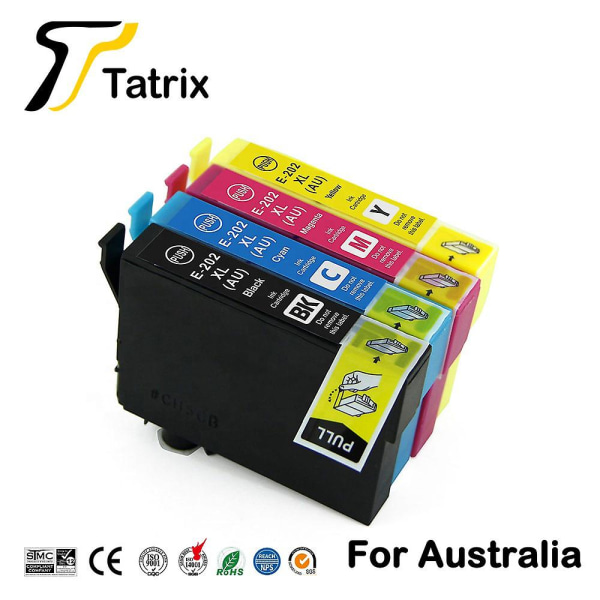 Tatrix T202xl 202xl E-202 Compatible Printer Ink Cartridge For Epson Expression Home Xp-5100 Workforce Wf-2860 Applicable To Au One set 4pcs Colors