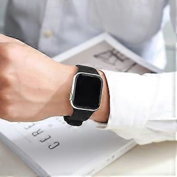 6 Sportsremme Kompatible med Apple Watch Rem 42mm 44mm 45mm, Bløde Silikone Vandtætte Armbånd Kompatible med iWatch Apple Watch Series 7 6 5 4