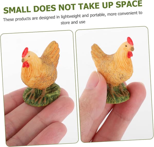 3 st kycklingprydnader i miniatyr